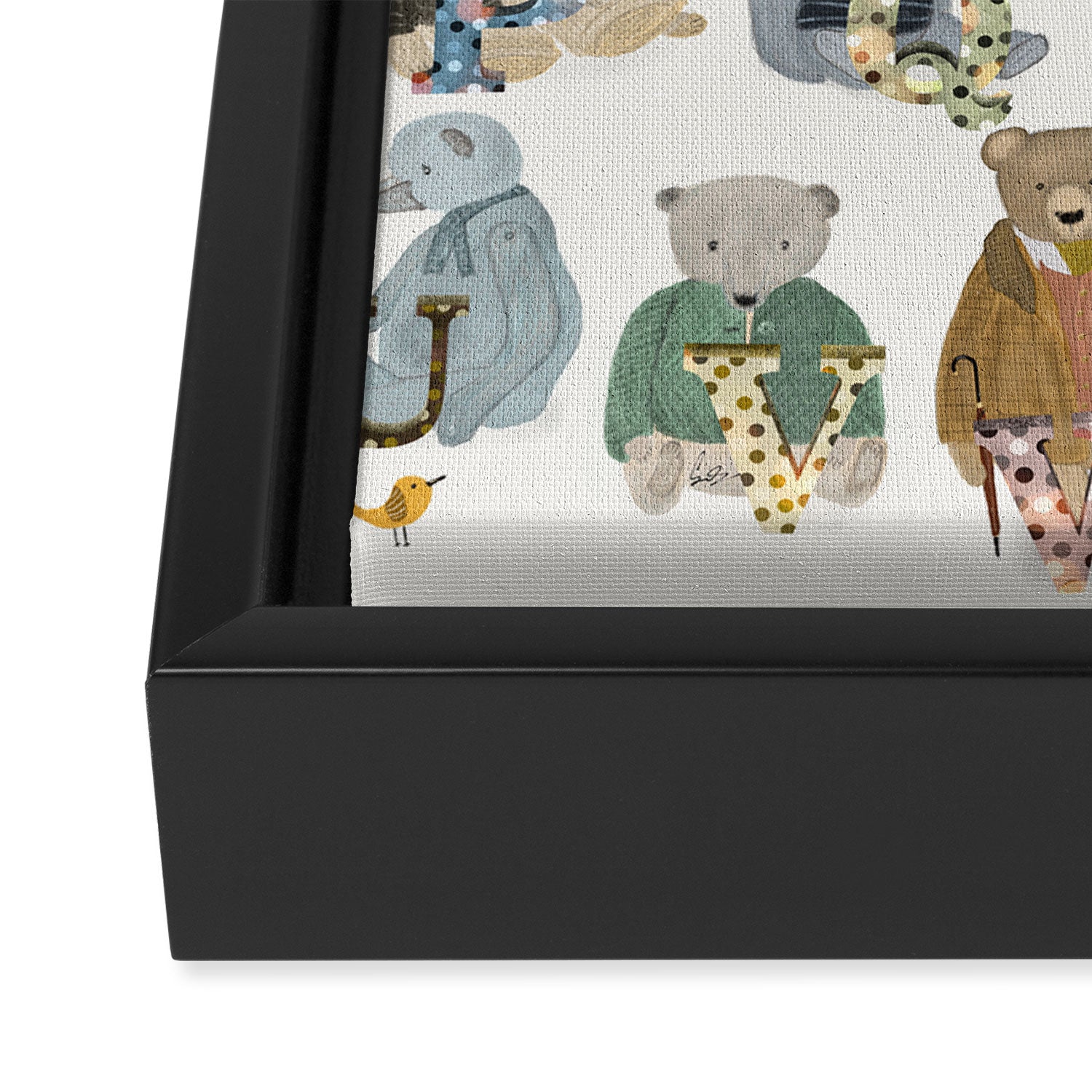 teddy bear alphabet Framed Canvas Print Gallery Image 3