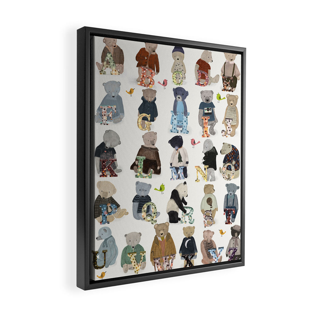 teddy bear alphabet Framed Canvas Print Gallery Image 2