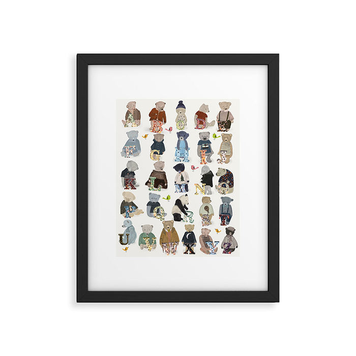 teddy bear alphabet Framed Art Print Gallery Image 1