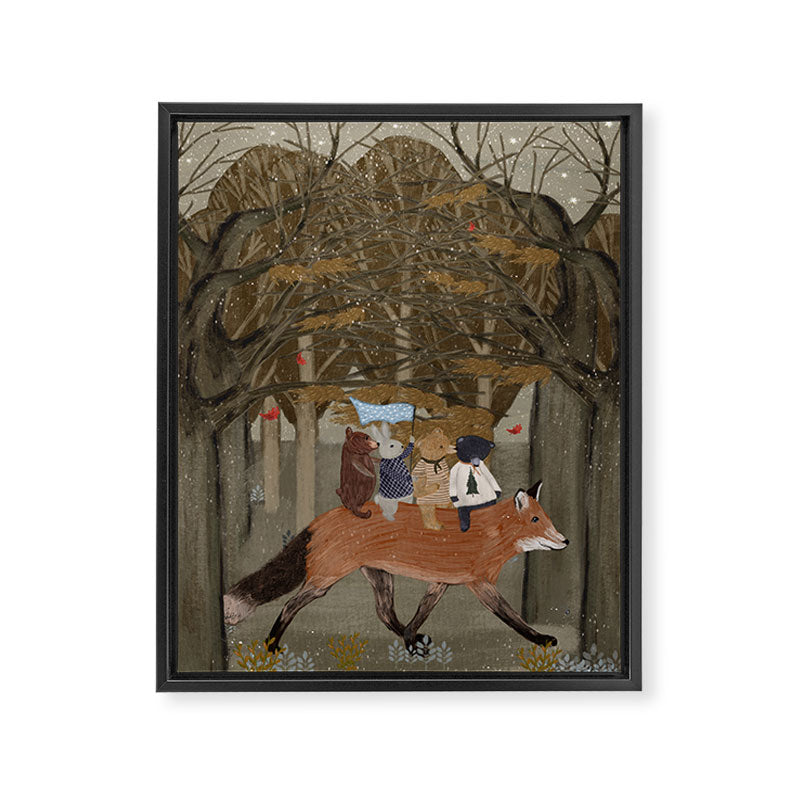 the amber fox Framed Canvas Print Gallery Image 8