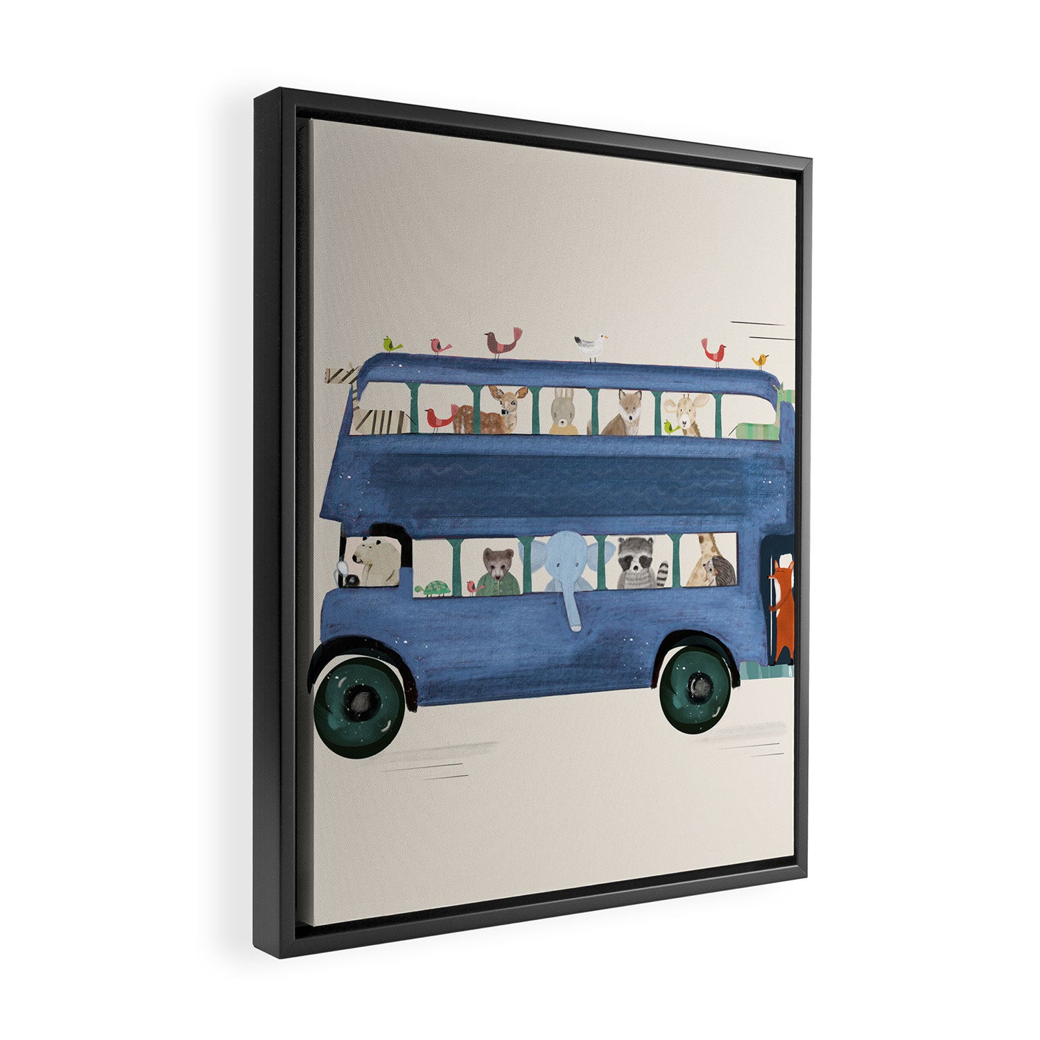 the big blue bus Framed Canvas Print Gallery Image 2