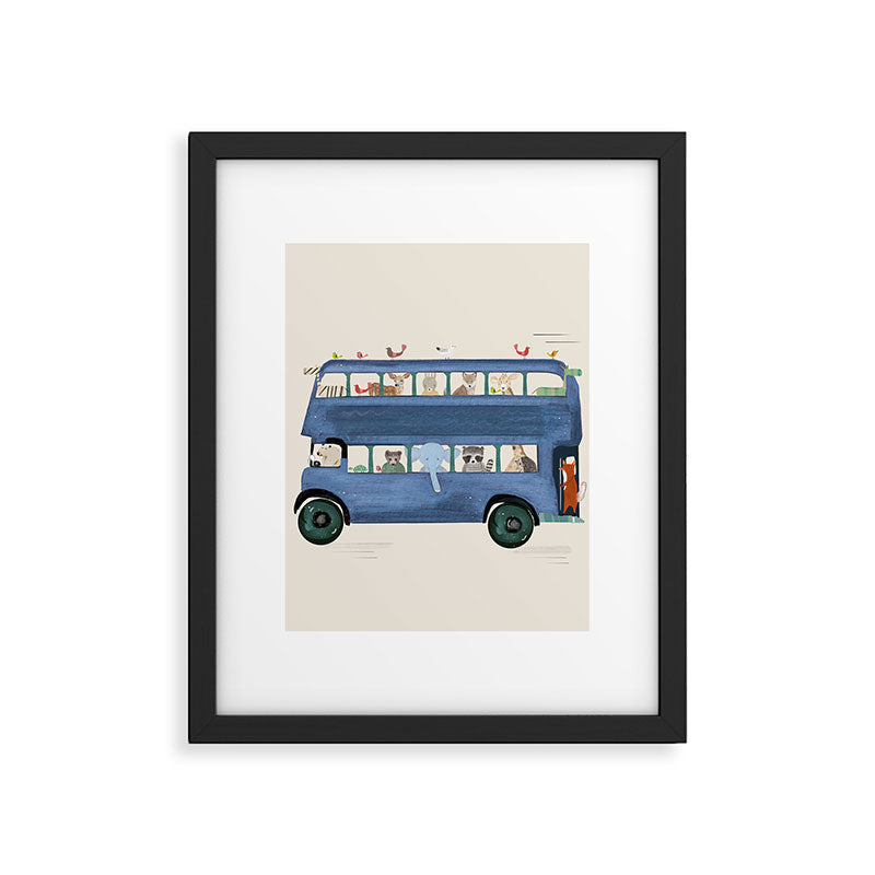 the big blue bus Framed Art Print Gallery Image 1