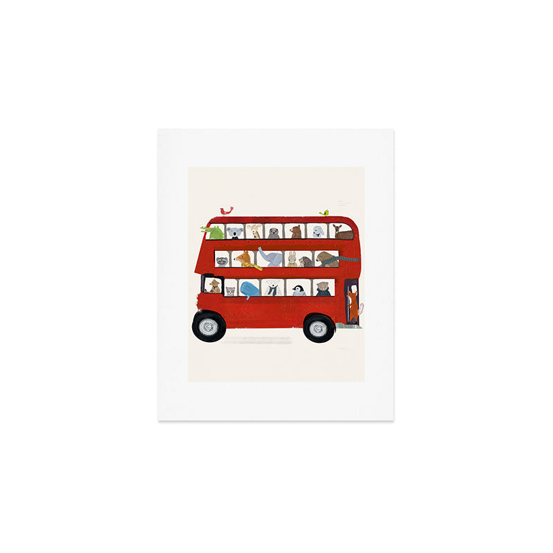 the big little red bus Art Print Gallery Image 1