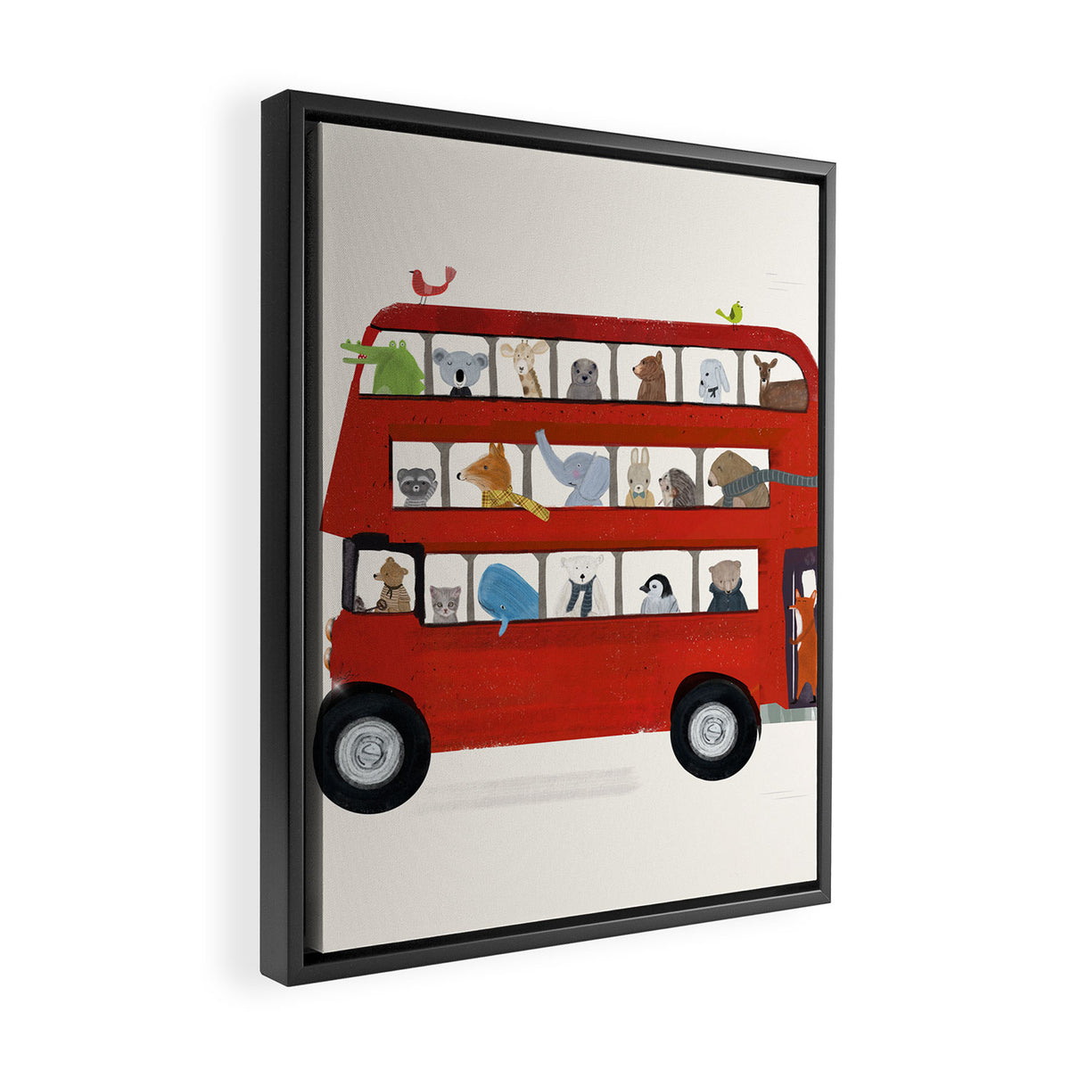 the big little red bus Framed Canvas Print Gallery Image 2