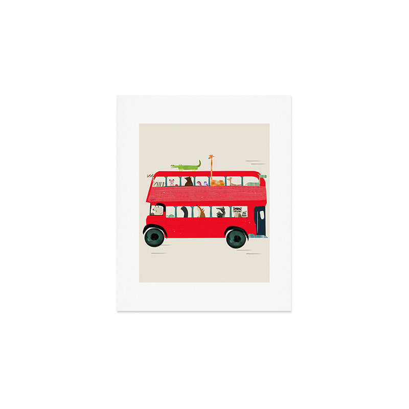 The big red bus Art Print Gallery Image 1