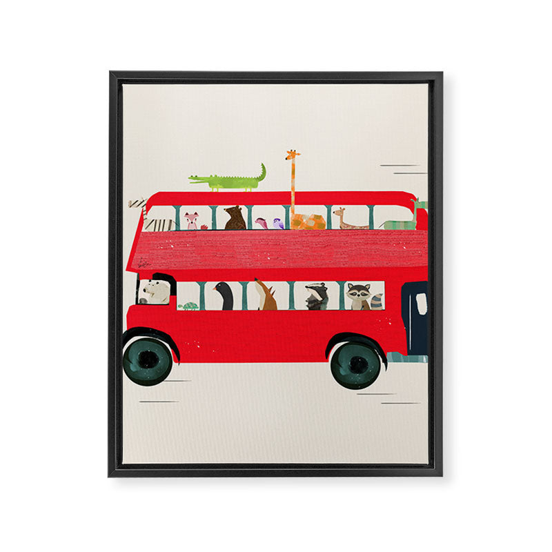 The big red bus Framed Canvas Print Gallery Image 6