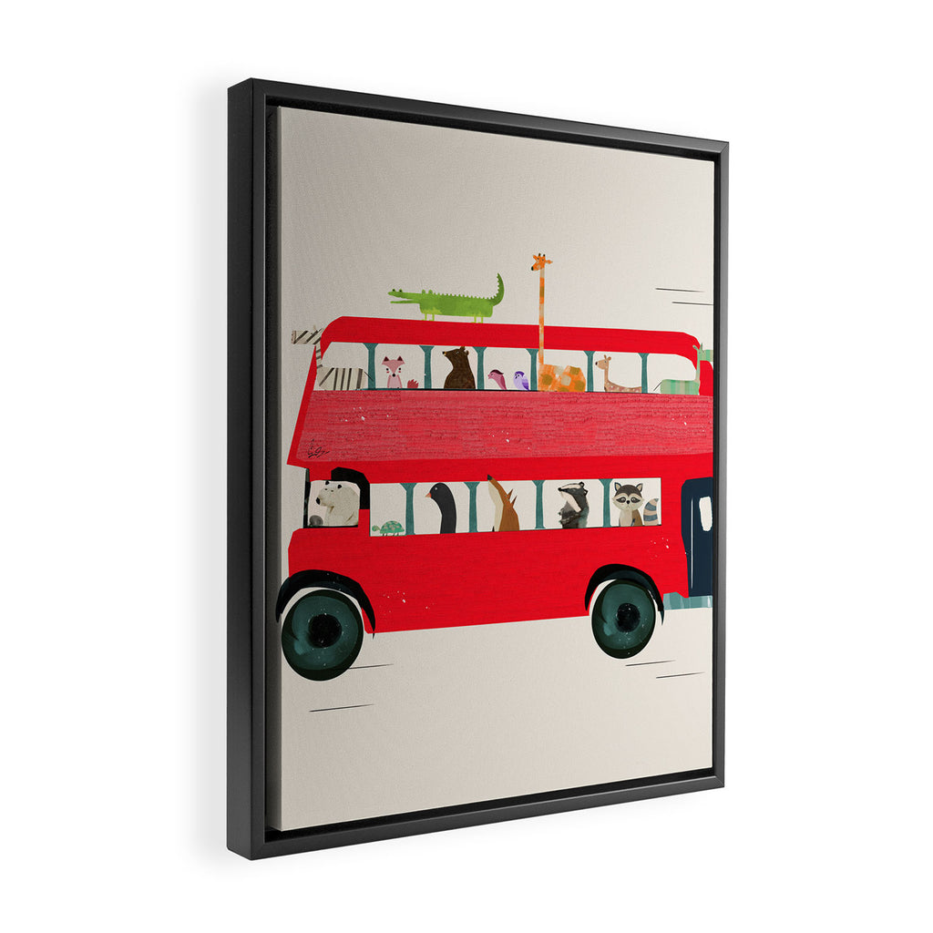 The big red bus Framed Canvas Print Gallery Image 2