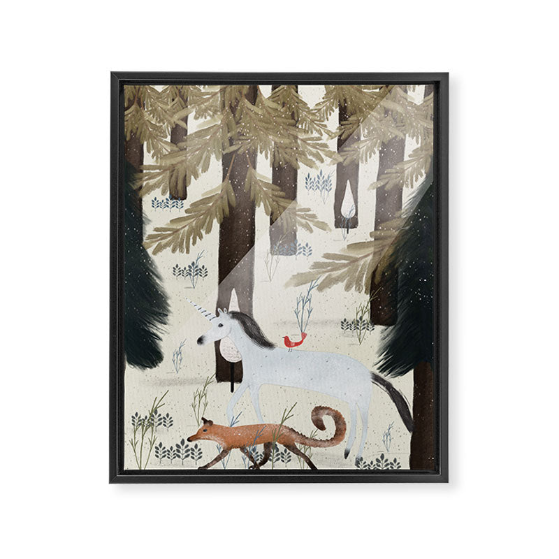 the fox and unicorn Framed Canvas Print Gallery Image 8