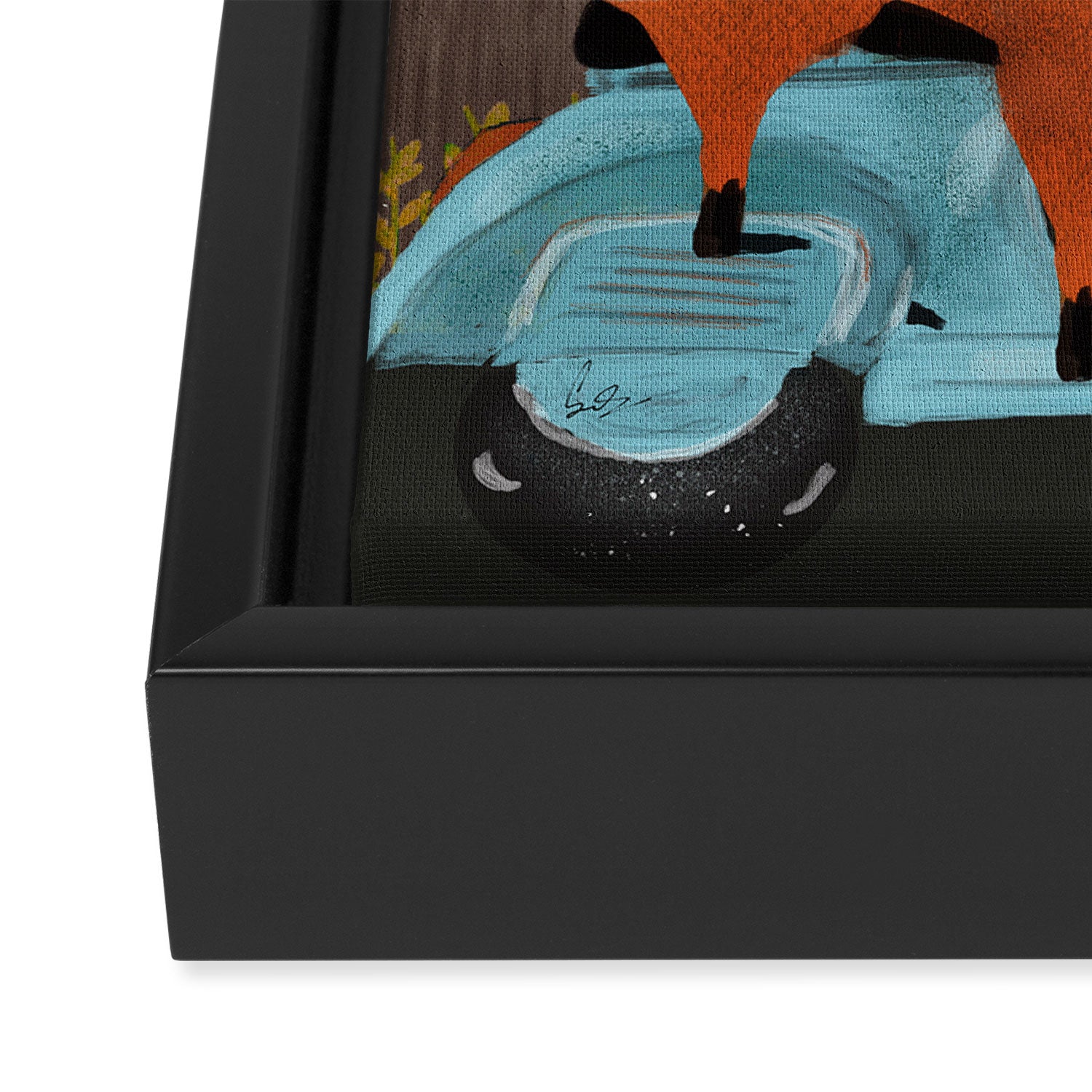 the fox mobile Framed Canvas Print Gallery Image 3