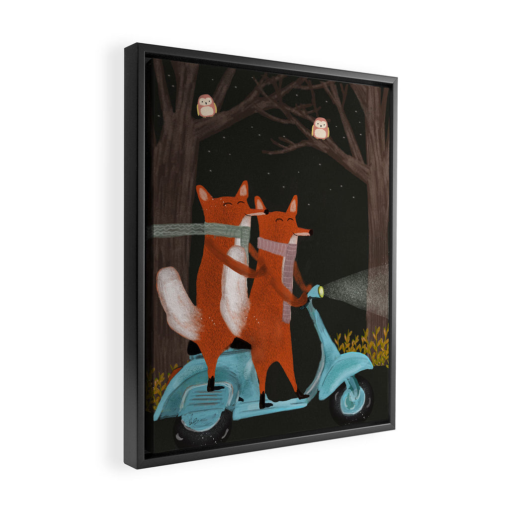 the fox mobile Framed Canvas Print Gallery Image 2