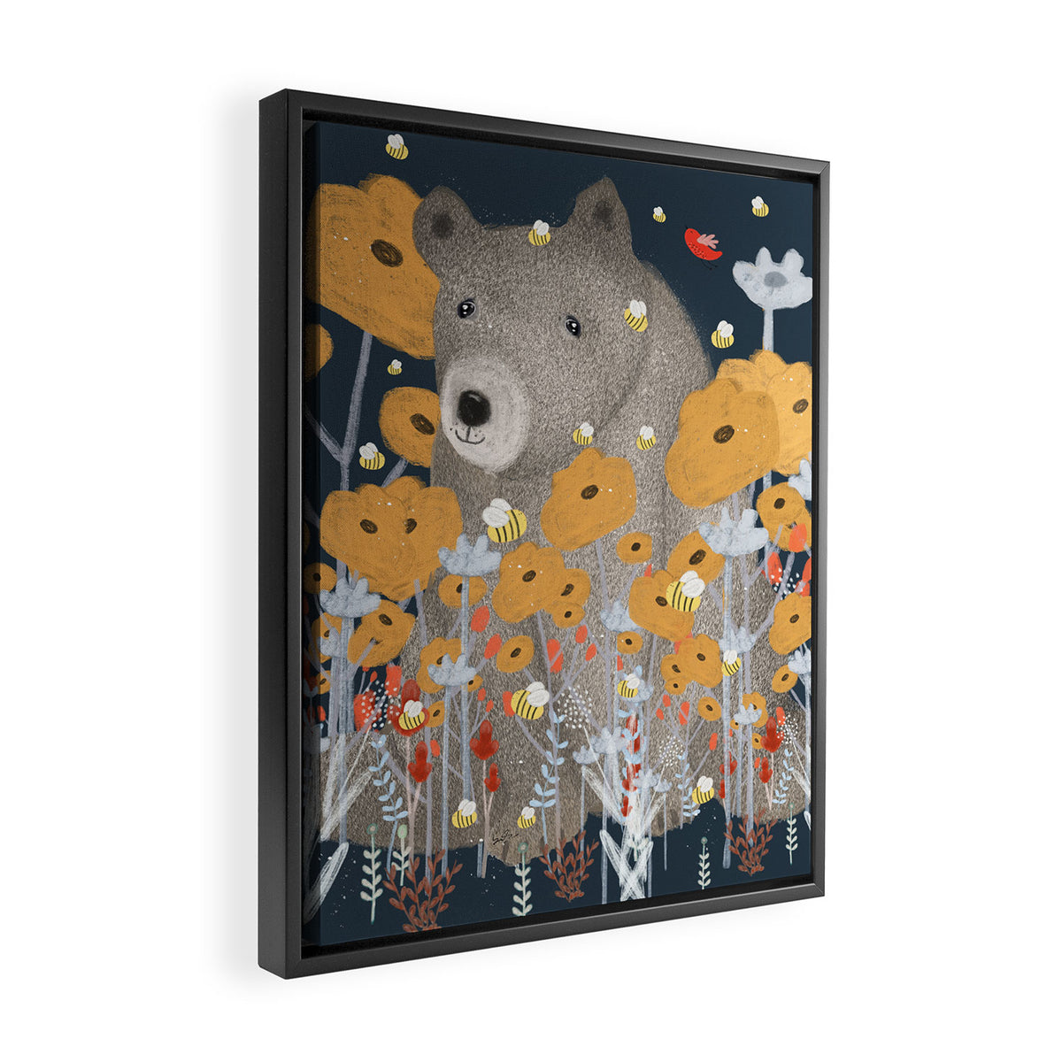 the joy of bees Framed Canvas Print Gallery Image 2