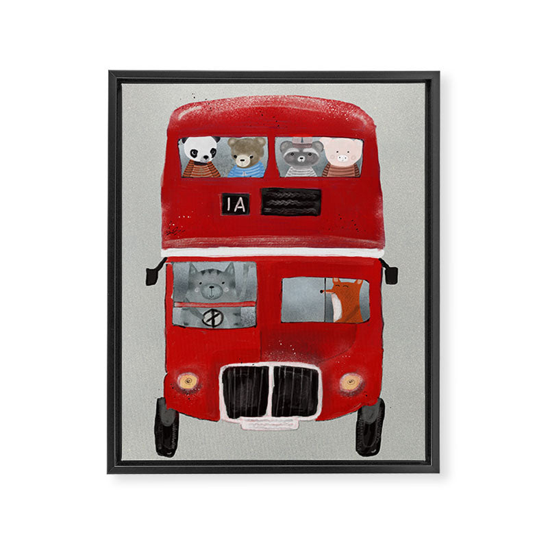 the little big red bus Framed Canvas Print Gallery Image 6