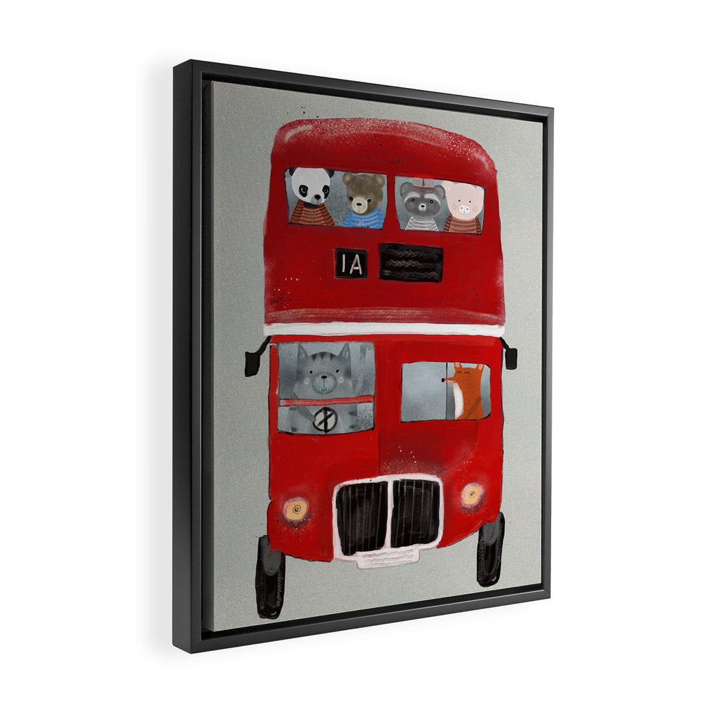 the little big red bus Framed Canvas Print Gallery Image 2