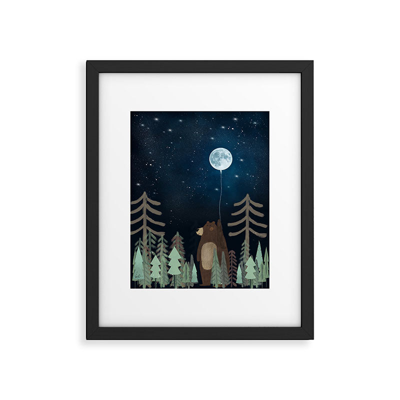 the moon balloon Framed Art Print Gallery Image 4