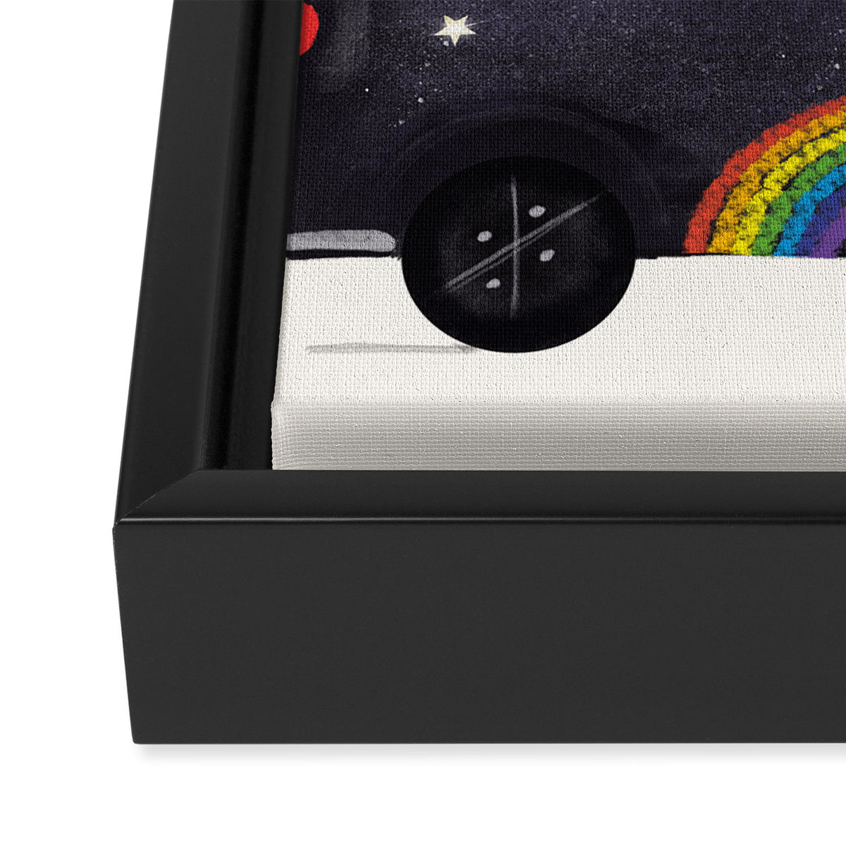 the rainbow bus Framed Canvas Print Gallery Image 3
