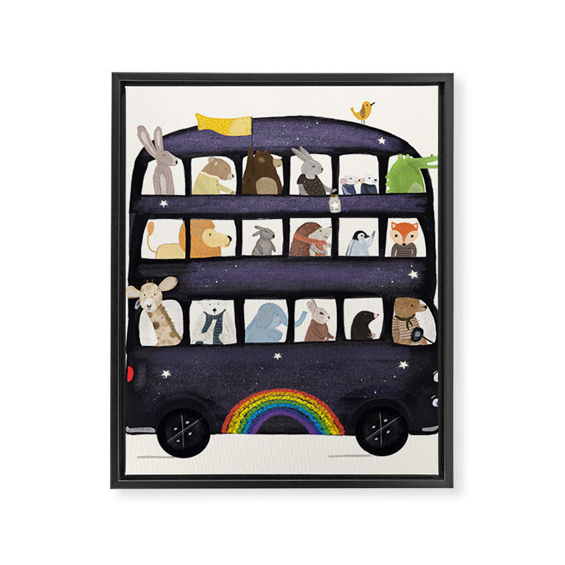 the rainbow bus Framed Canvas Print Gallery Image 8