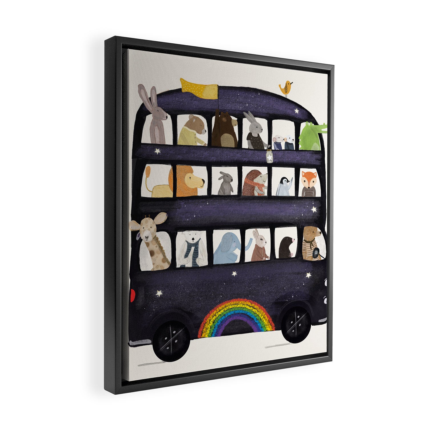 the rainbow bus Framed Canvas Print Gallery Image 2