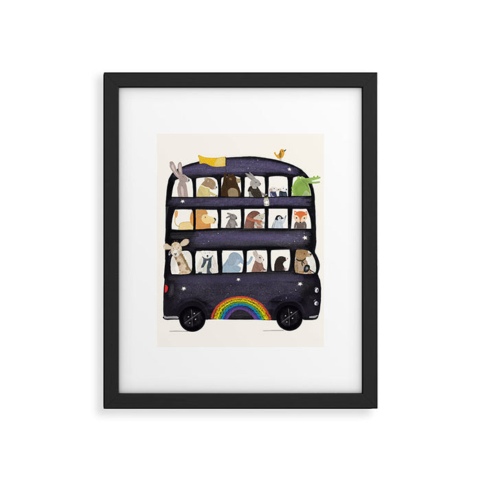 the rainbow bus Framed Art Print Gallery Image 1