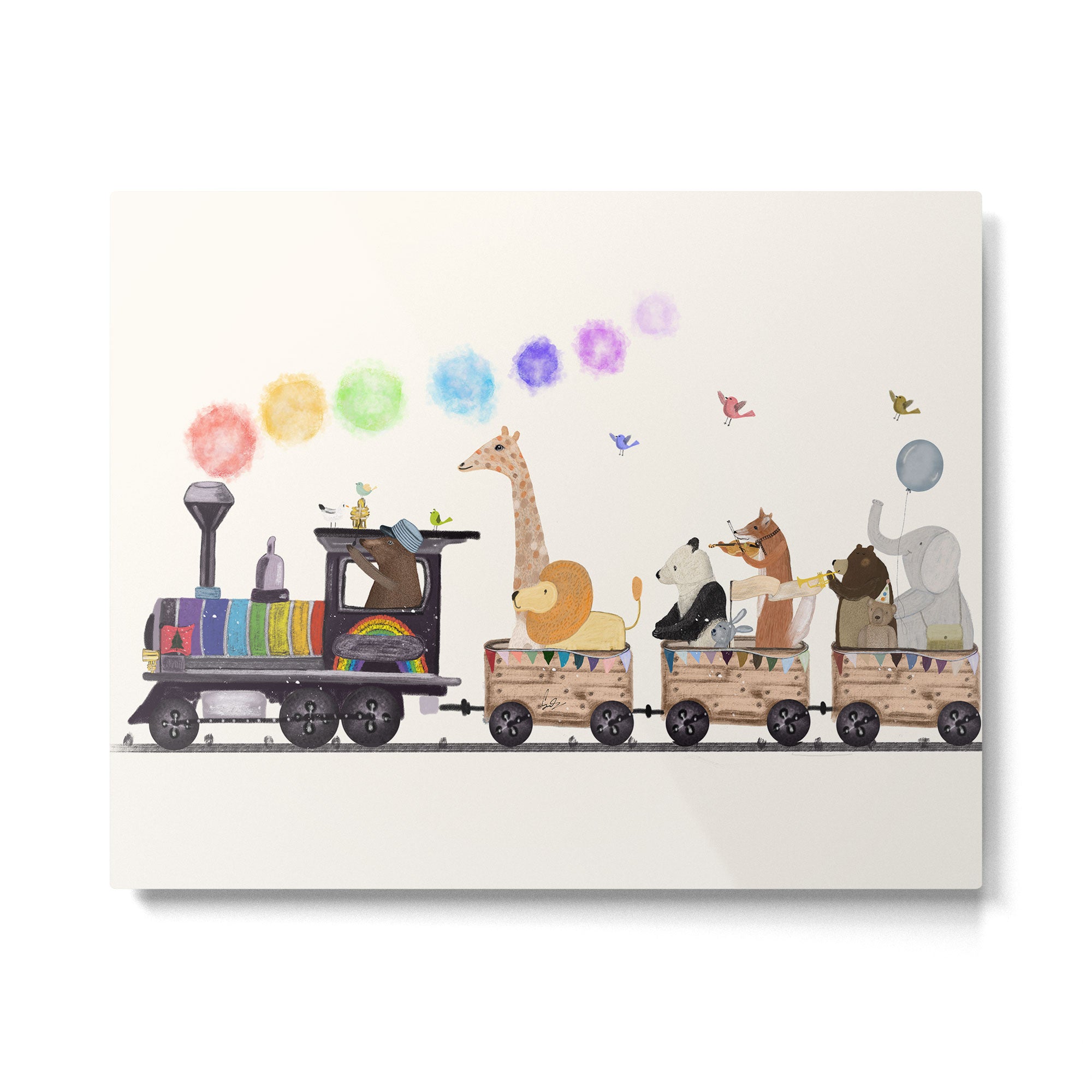 the rainbow train Metal Print Gallery Image 6
