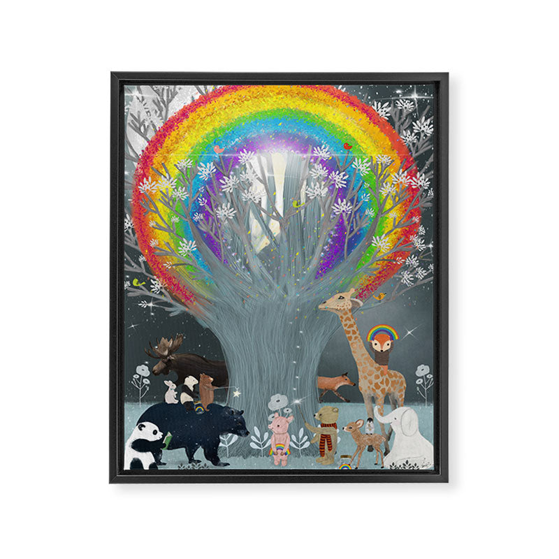 the rainbow tree Framed Canvas Print Gallery Image 6