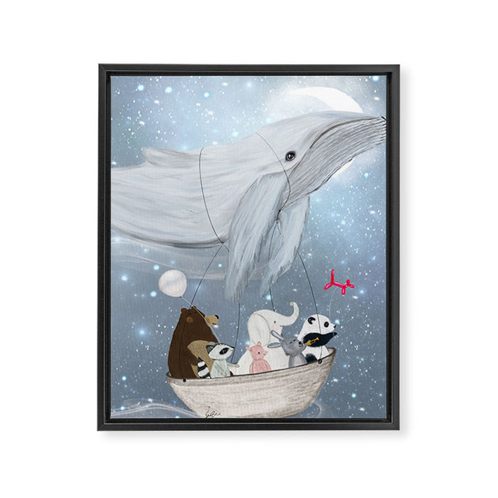 the sky whale Framed Canvas Print Gallery Image 1