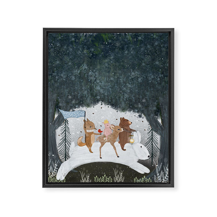 the winter bunny Framed Canvas Print Gallery Image 1