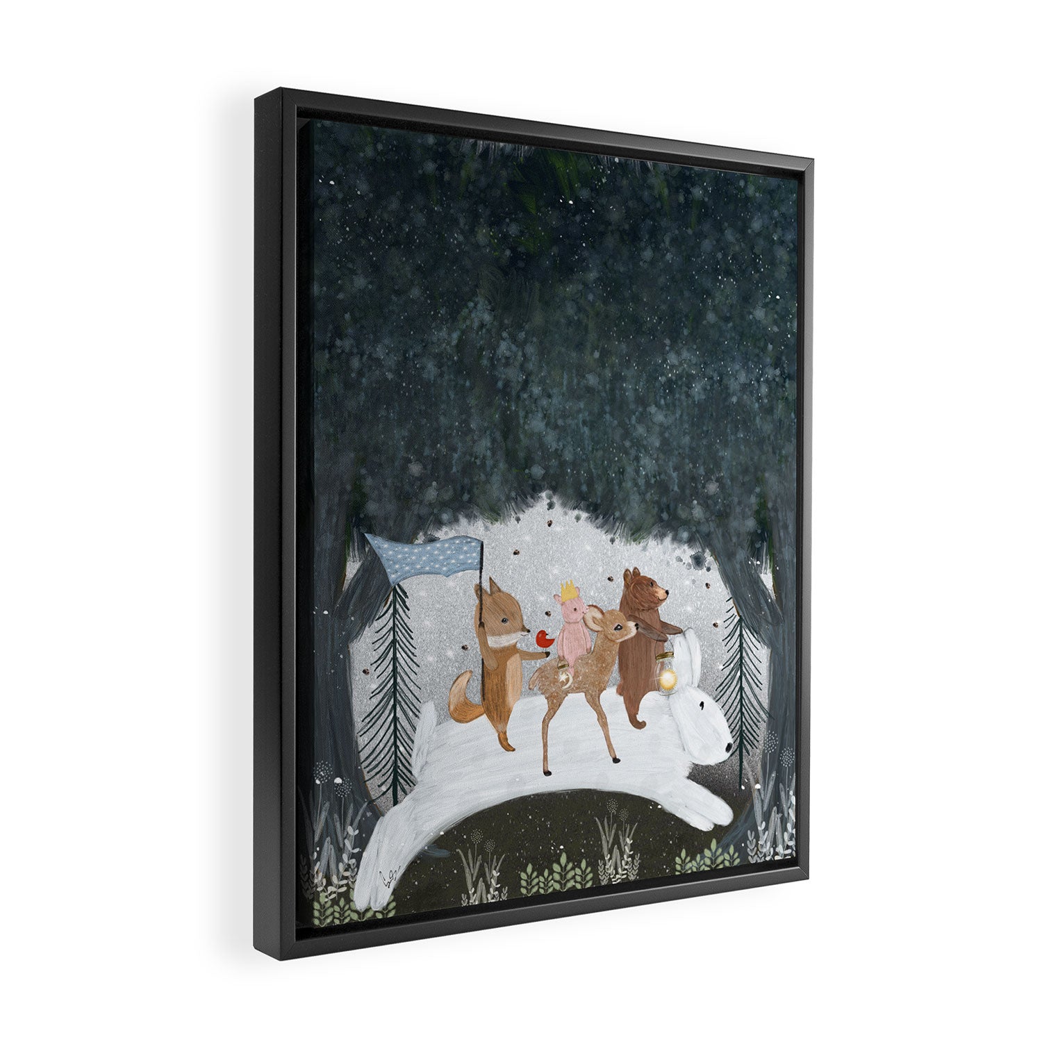 the winter bunny Framed Canvas Print Gallery Image 2