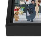 the wondrous little book store Framed Canvas Print Gallery Image 3