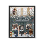 the wondrous little book store Framed Canvas Print Gallery Image 6