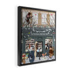 the wondrous little book store Framed Canvas Print Gallery Image 2