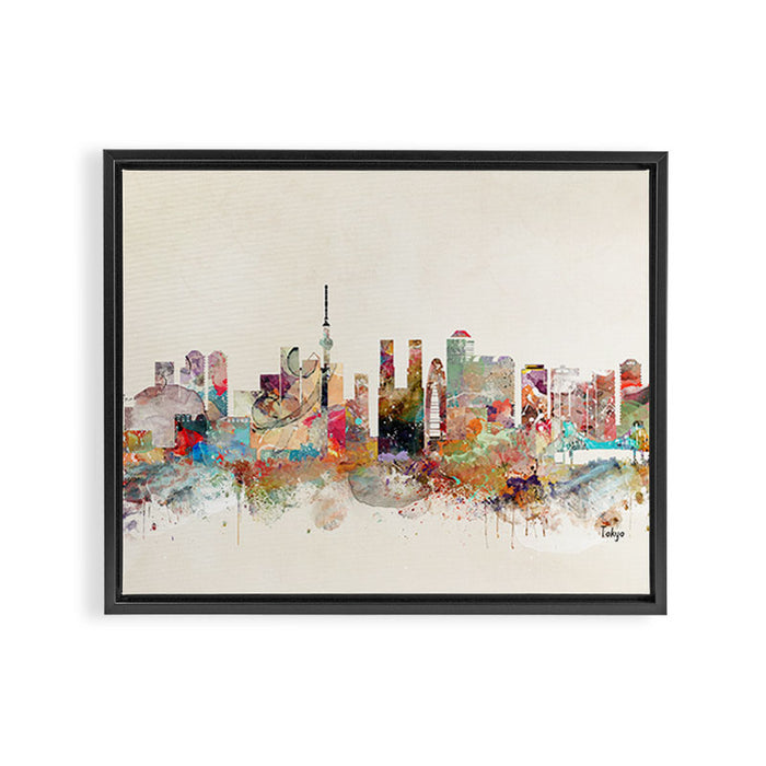 tokyo japan skyline Framed Canvas Print Gallery Image 1
