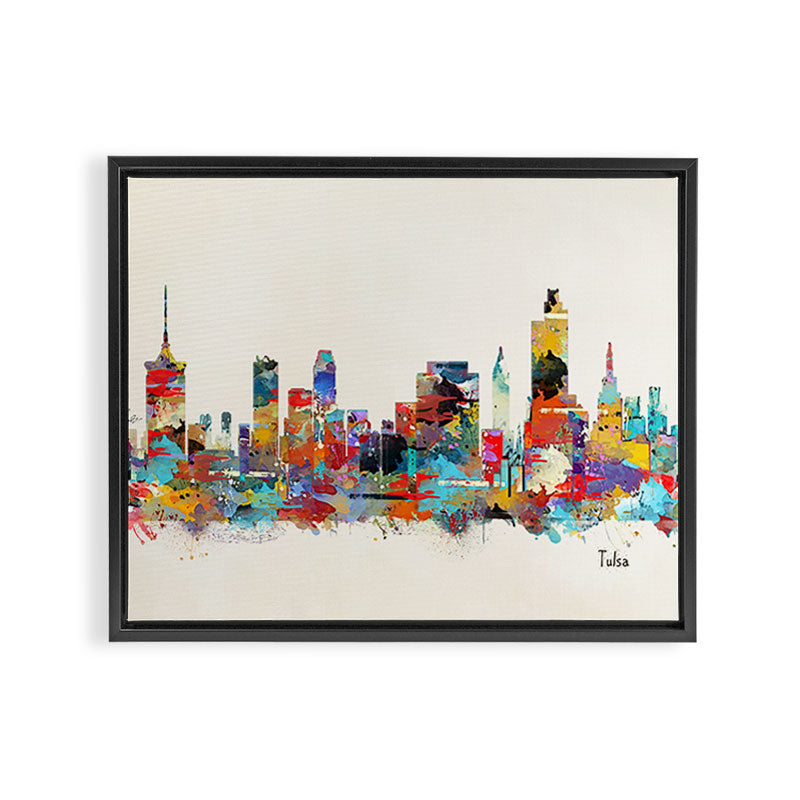 Tulsa Oklahoma skyline Framed Canvas Print Gallery Image 2