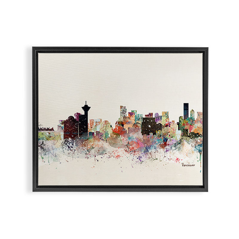 vancouver skyline Framed Canvas Print Gallery Image 3