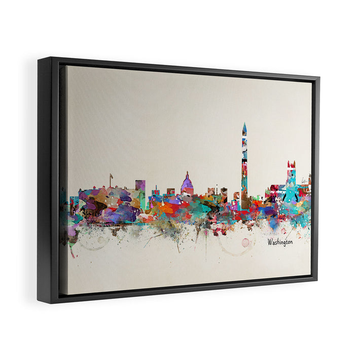Washington dc skyline Framed Canvas Print Gallery Image 1