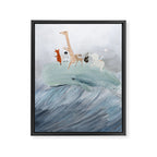 whale surfing Framed Canvas Print Gallery Image 6