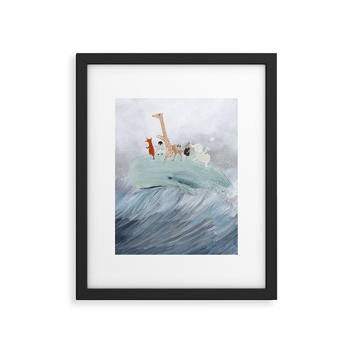 whale surfing Framed Art Print Gallery Image 1