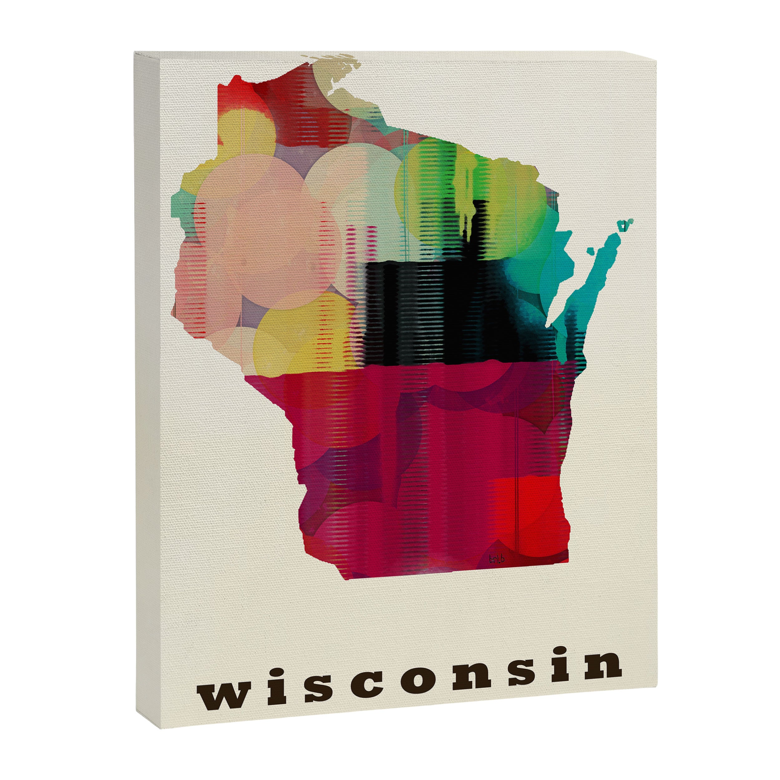 Wisconsin state map modern Canvas Print Gallery Image 6
