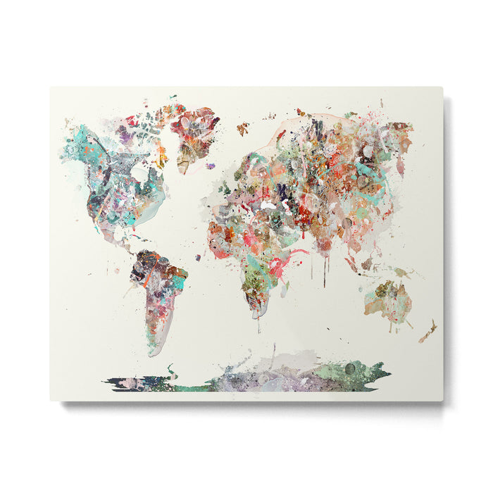 world map Metal Print Gallery Image 1