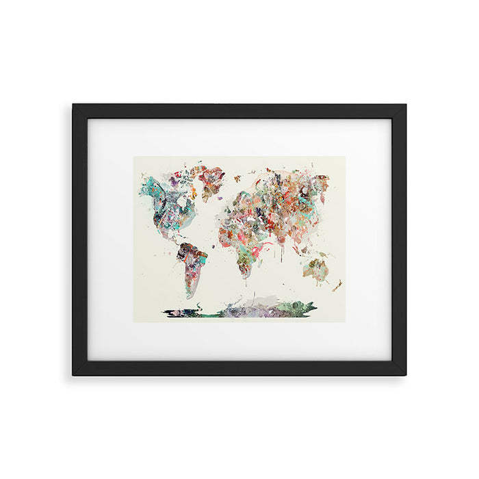world map Framed Art Print Gallery Image 1