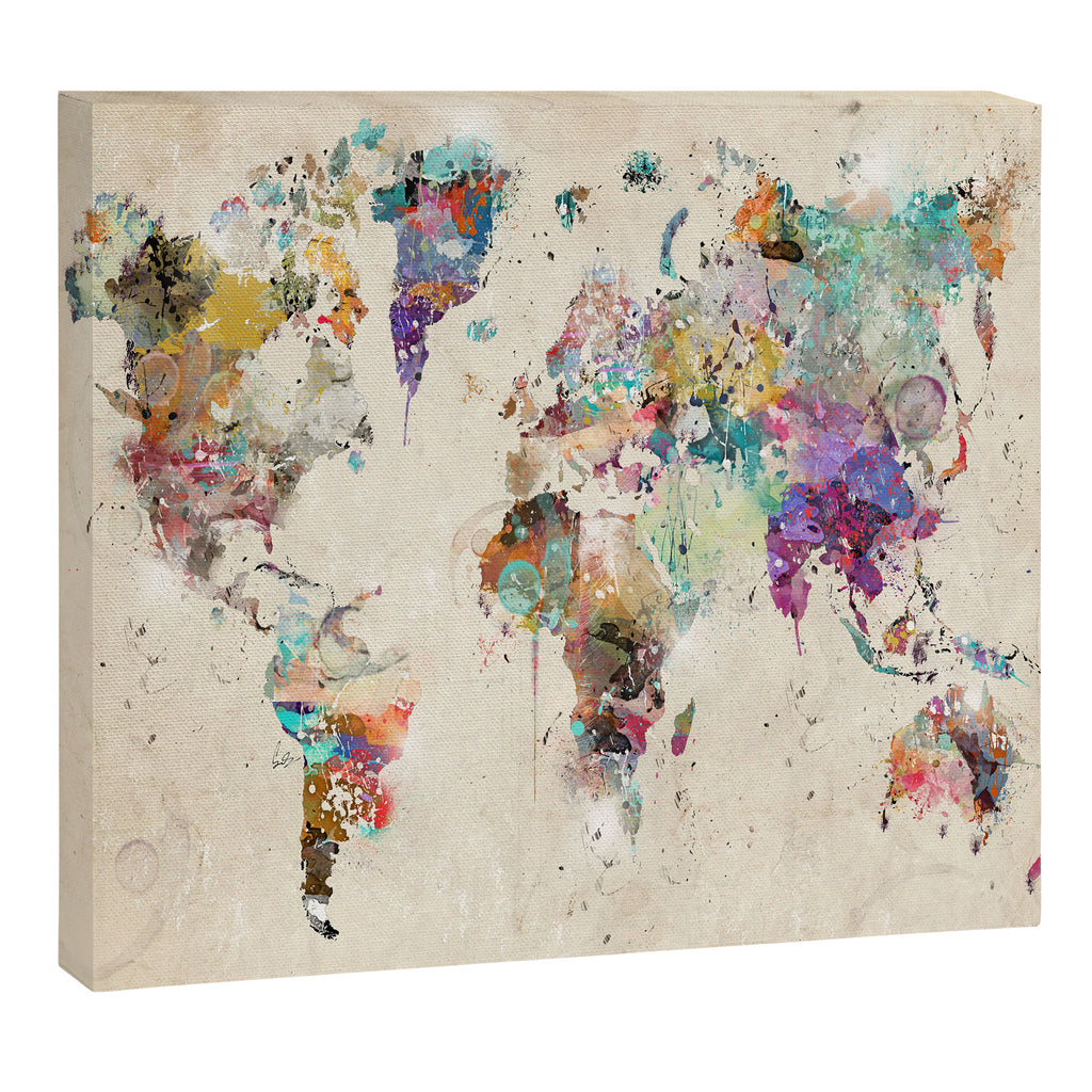 world map rustic Canvas Print Gallery Image 12