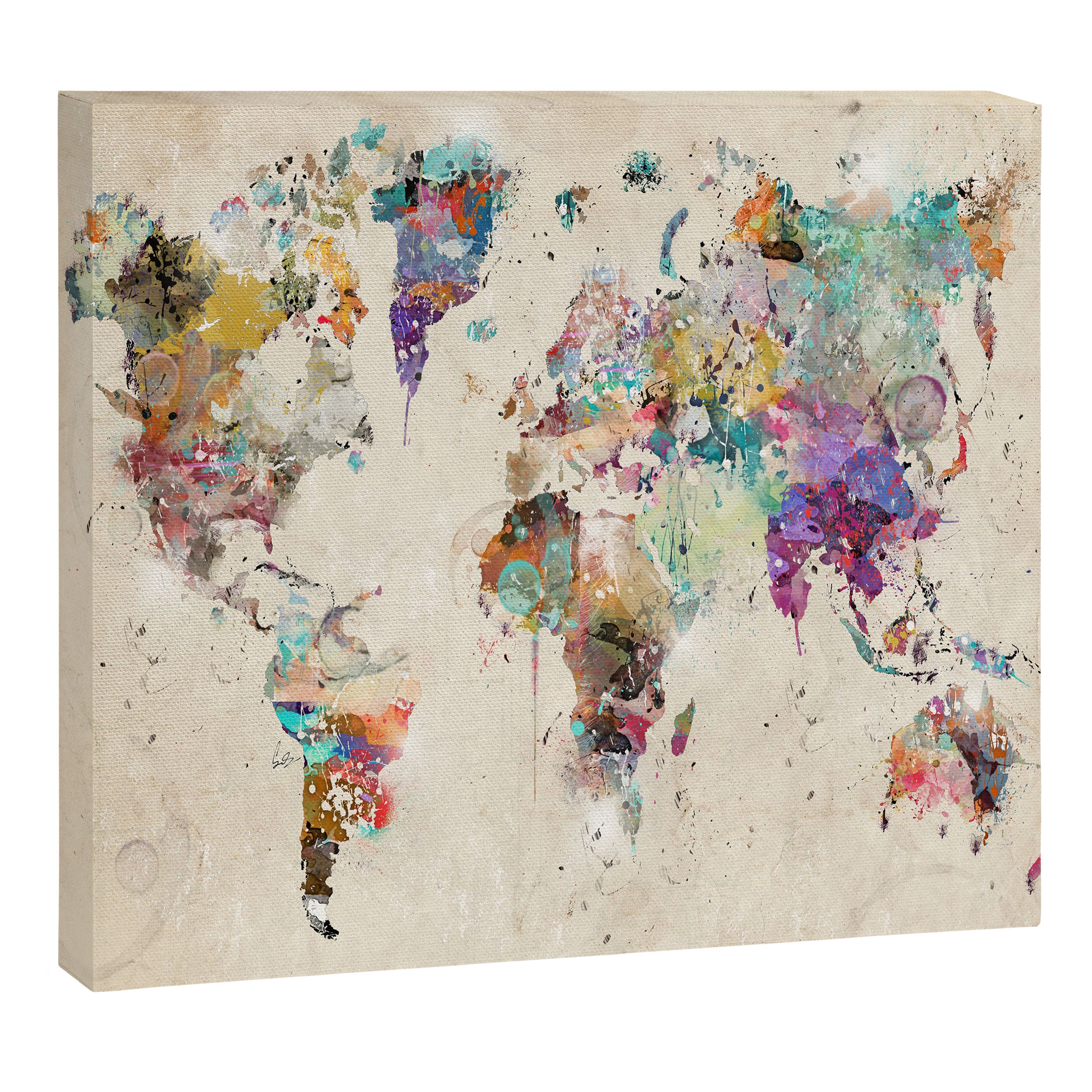 world map rustic Canvas Print Gallery Image 12