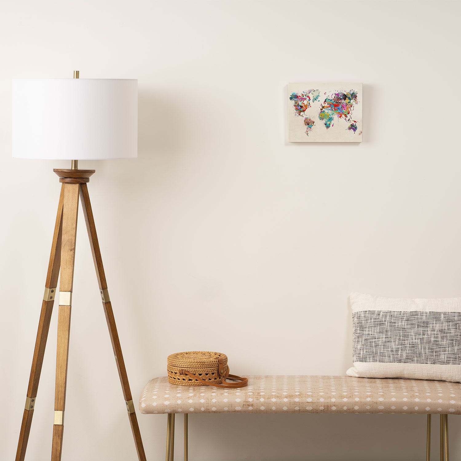 world map watercolor Canvas Print Gallery Image 2
