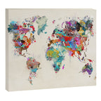 world map watercolor Canvas Print Gallery Image 12