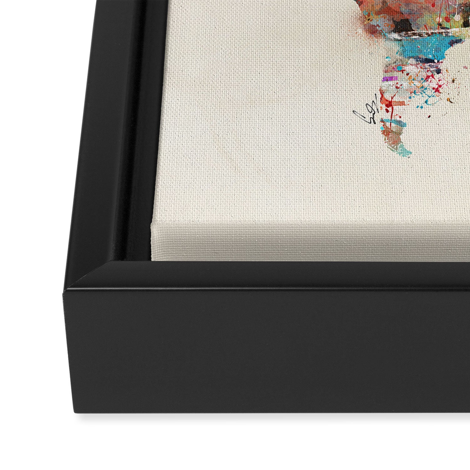 world map watercolor Framed Canvas Print Gallery Image 3