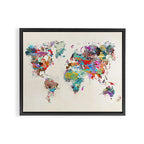 world map watercolor Framed Canvas Print Gallery Image 2