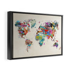 world map watercolor Framed Canvas Print Gallery Image 6