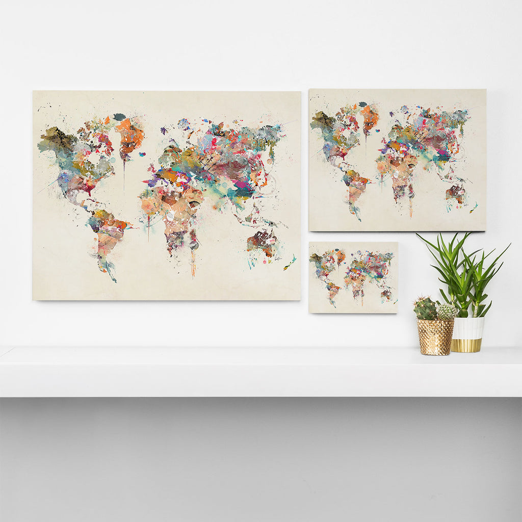 world map watercolor Canvas Print Gallery Image 3
