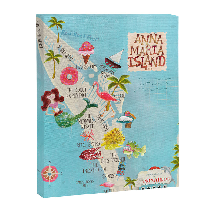 Anna Maria Island Map Canvas Print Gallery Image 1