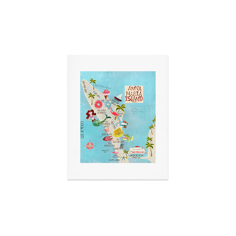 Anna Maria Island Map Art Print Gallery Image 1