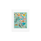 Florida State Beach Map Art Print Gallery Image 1